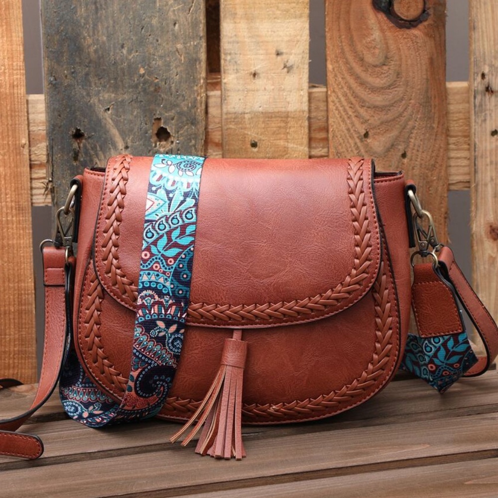 Boho Floral Strap Shoulder Crossbody Bag - Picture 3 of 12